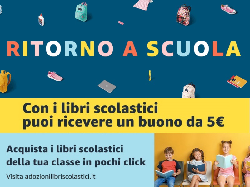Amazon Back To School acquista libri scolastici e ricevi un buono da 5