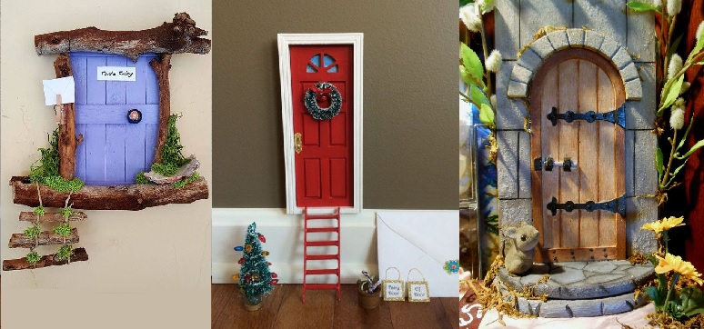 DHRH 2 Pezzi Porta Fata per Tronco d'albero, Mini Ornamenti da Giardino fatato, Coppia di finestre fatate ad Arco, Porta Fata in Miniatura Decorazione Esterna per Arredamento Scultura Artistica